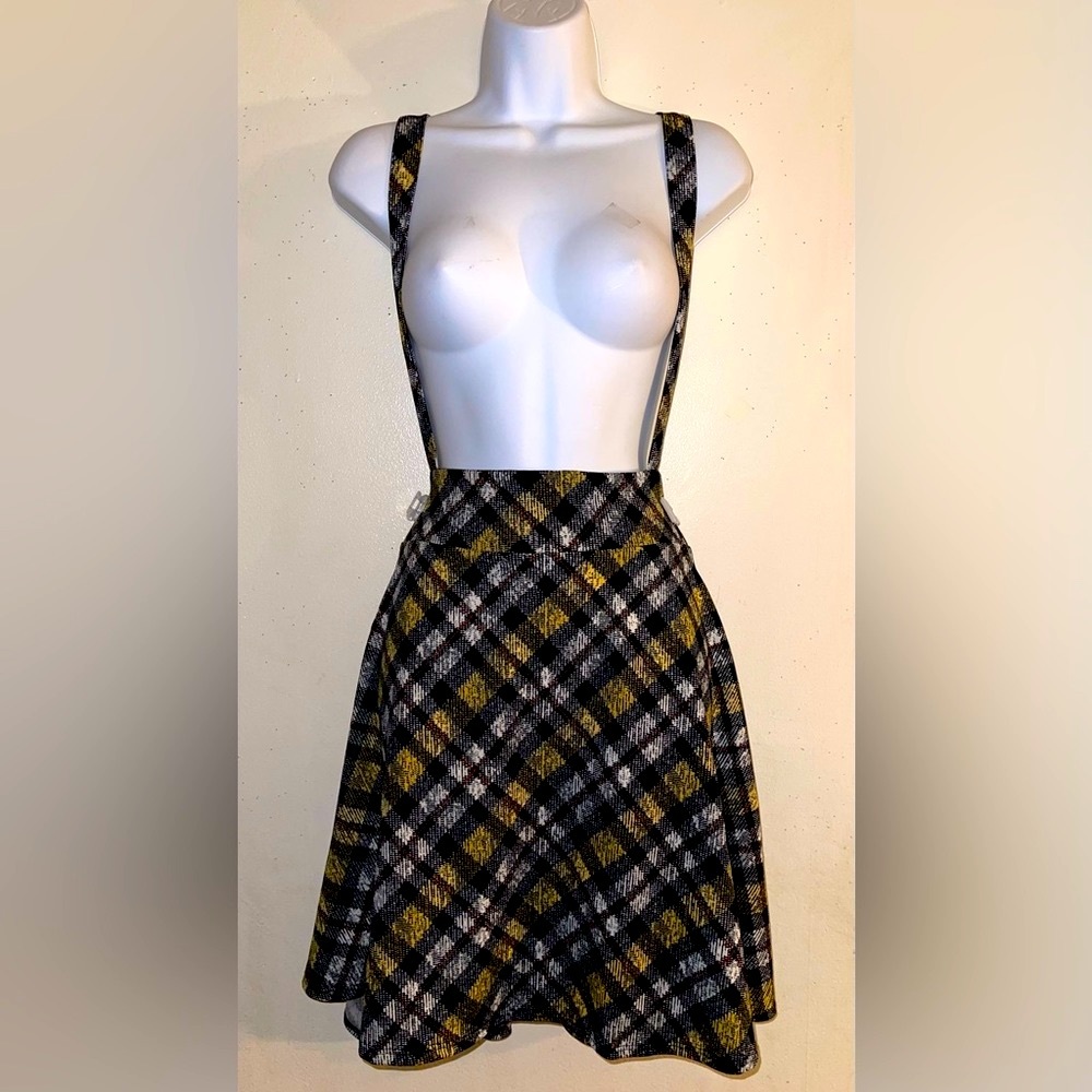 Overall Plaid Skirt Romper